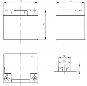 Akumulator AGM SBL 45-12i, 12V 45Ah, M6 2