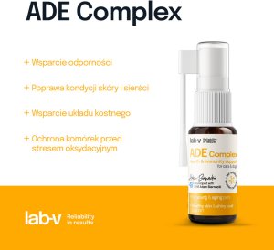 LAB V Lab-v ADE Complex Kompleks witamin A, D i E w formie spreju dla psów i kotów 2 x 10ml 3