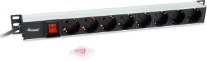 Equip 333308 rozdzielacz zasilania PDU 8 x gniazdo sieciowe 1U Czarny, Srebrny 3