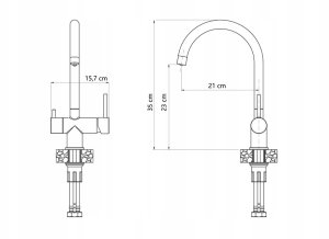 Bateria kuchenna Quadron Sink faucet with connection for water filter CAREN, 3623512_BLM, carbon black 3