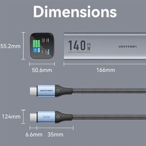 Powerbank Vention wyświetlacz LED 27000mAh 140W FHVH0 (szary) 4