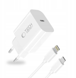 Ładowarka Tech-Protect TECH-PROTECT NC20W 1-PORT NETWORK CHARGER PD20W + LIGHTNING CABLE WHITE 2