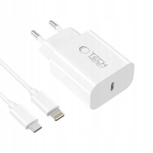 Ładowarka Tech-Protect TECH-PROTECT NC20W 1-PORT NETWORK CHARGER PD20W + LIGHTNING CABLE WHITE 3