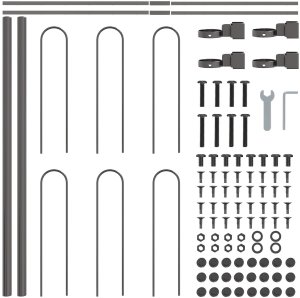 vidaXL Ogrodzenie Ogrodowe Zestaw 2 Szary Stal Malowana Proszkowo 4
