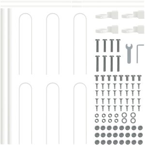 Ogrodzenie vidaXL Zestaw 2 szt. Białe Stal malowana proszkowo 4