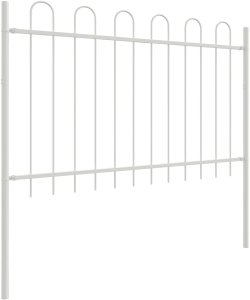 vidaXL Ogrodzenie Ogrodowe Zestaw 4 Białe Stal Malowana Proszkowo 3