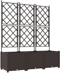 vidaXL Donice Ogrodowe Brązowy Plastik 120 x 40 x 143 cm Trwały 2