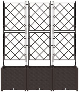 vidaXL Donice Ogrodowe Brązowy Plastik 120 x 40 x 143 cm Trwały 4