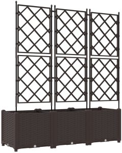vidaXL Donice Ogrodowe Brązowy Plastik 120 x 40 x 143 cm Trwały 6