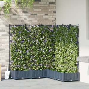 vidaXL Donice Ogrodowe Szare Plastikowe 120 x 120 x 125,5 cm 1