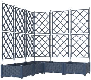 vidaXL Donice Ogrodowe Szare Plastikowe 120 x 120 x 125,5 cm 2