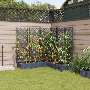 vidaXL Donice Ogrodowe Szare Plastikowe 120 x 120 x 125,5 cm 3