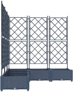 vidaXL Donice Ogrodowe Szare Plastikowe 120 x 120 x 125,5 cm 4