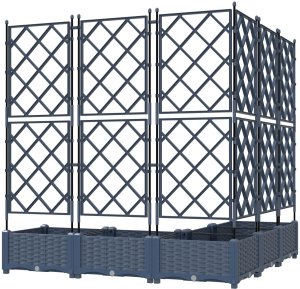 vidaXL Donice Ogrodowe Szare Plastikowe 120 x 120 x 125,5 cm 5