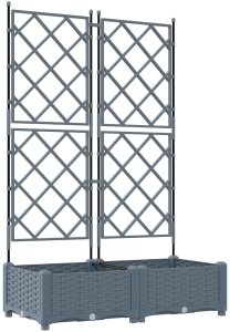 vidaXL Donice ogrodowe Jasnoszary Plastik 80 x 40 x 125,5 cm 2