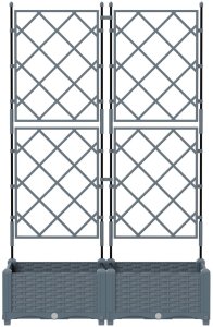 vidaXL Donice ogrodowe Jasnoszary Plastik 80 x 40 x 125,5 cm 4