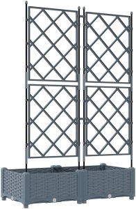 vidaXL Donice ogrodowe Jasnoszary Plastik 80 x 40 x 125,5 cm 6