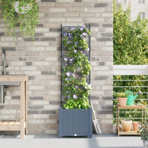 vidaXL Donice ogrodowe Jasnoszary Plastik 40 x 40 x 143 cm Donice 1