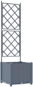 vidaXL Donice ogrodowe Jasnoszary Plastik 40 x 40 x 143 cm Donice 2