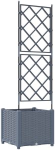 vidaXL Donice ogrodowe Jasnoszary Plastik 40 x 40 x 143 cm Donice 6