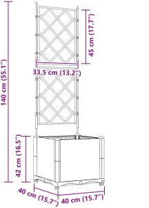 vidaXL Donice ogrodowe Jasnoszary Plastik 40 x 40 x 143 cm Donice 8