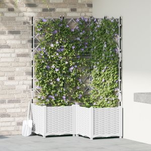 Donice ogrodowe vidaXL Białe Plastikowe 80 x 80 x 143 cm 1