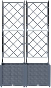 vidaXL Donice ogrodowe Jasnoszary Plastik 80 x 40 x 143 cm 4