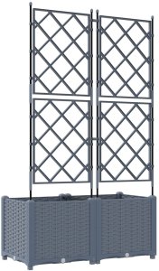 vidaXL Donice ogrodowe Jasnoszary Plastik 80 x 40 x 143 cm 6