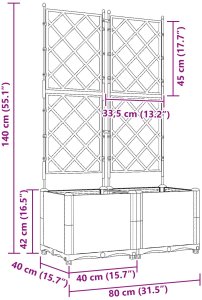 vidaXL Donice ogrodowe Jasnoszary Plastik 80 x 40 x 143 cm 8