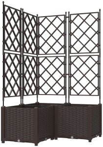 vidaXL Donice ogrodowe Brązowy Plastikowy 80 x 80 x 143 cm 2