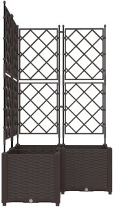 vidaXL Donice ogrodowe Brązowy Plastikowy 80 x 80 x 143 cm 4