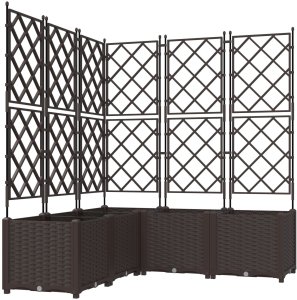 vidaXL Donice ogrodowe Brązowy Plastikowy 120 x 120 x 143 cm 2