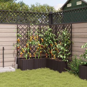 vidaXL Donice ogrodowe Brązowy Plastikowy 120 x 120 x 143 cm 3