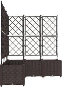 vidaXL Donice ogrodowe Brązowy Plastikowy 120 x 120 x 143 cm 4