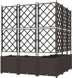 vidaXL Donice ogrodowe Brązowy Plastikowy 120 x 120 x 143 cm 5
