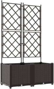 vidaXL Donice ogrodowe Brązowy Plastik 80 x 40 x 143 cm Donice Donica 2