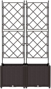 vidaXL Donice ogrodowe Brązowy Plastik 80 x 40 x 143 cm Donice Donica 4