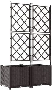 vidaXL Donice ogrodowe Brązowy Plastik 80 x 40 x 143 cm Donice Donica 6