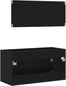 vidaXL Zestaw mebli łazienkowych Czarny dąb Kompozyt drewniany Standardowy 5