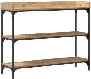 vidaXL Stół konsolowy Dąb rzemieślniczy Drewno i metal Średni 2