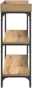 vidaXL Stół konsolowy Dąb rzemieślniczy Drewno i metal Średni 3