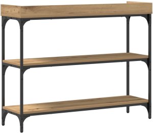 vidaXL Stół konsolowy Dąb rzemieślniczy Drewno i metal Średni 4