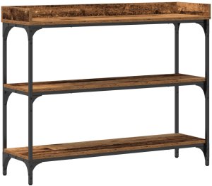 vidaXL Stół Konsolowy Drewno z odzysku Metal, Drewno Średni Trwały 2