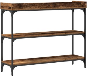 vidaXL Stół Konsolowy Drewno z odzysku Metal, Drewno Średni Trwały 4