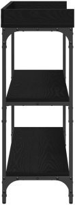 vidaXL Stolik konsolowy Czarny dąb Drewno inżynieryjne i metal Standardowy 3