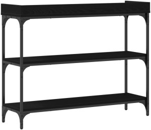 vidaXL Stolik konsolowy Czarny dąb Drewno inżynieryjne i metal Standardowy 4