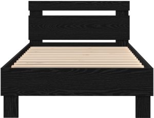 vidaXL Rama łóżka Czarna dębowa Płyta wiórowa 90 x 200 cm Prosta 4