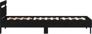 vidaXL Rama łóżka Czarna dębowa Płyta wiórowa 90 x 200 cm Prosta 5