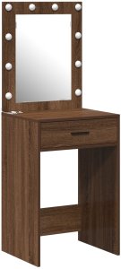 vidaXL Toaletka do makijażu Brązowy dąb 2