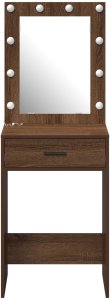 vidaXL Toaletka do makijażu Brązowy dąb 5
